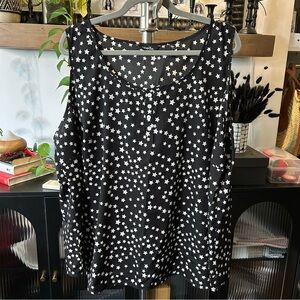 Simply Be Black and White Star Relaxed‎ Tank Top